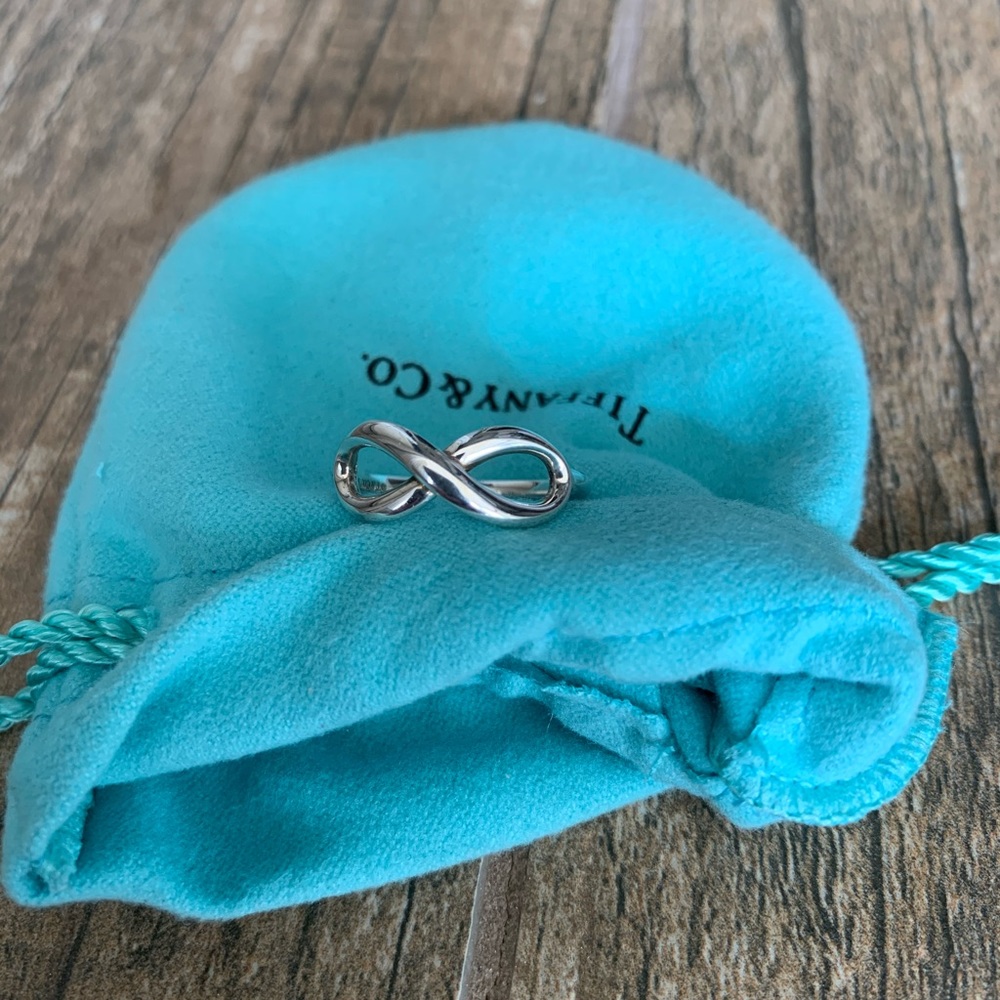 Tiffany & Co. Silver Infinity Ring, Size 8.